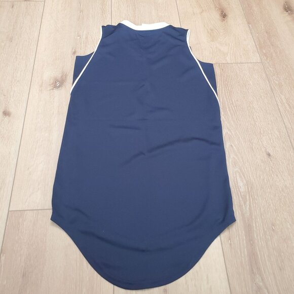 Alleson Athletic Girls Tennis Dress Uniform Size M Blue White Jersey - Picture 2 of 9